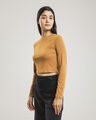 Crop Top Manga Larga,CARAMELO